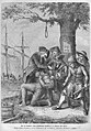 Die Gartenlaube (1873) b 814.jpg Wie die Bostoner einen Zollbeamten bezahlen, d. h. theeren und federn. Einzige bildliche Darstellung aus der Theesturmzeit, jetzt im Besitz der „Historischen Gesellschaft“ in Boston (S)