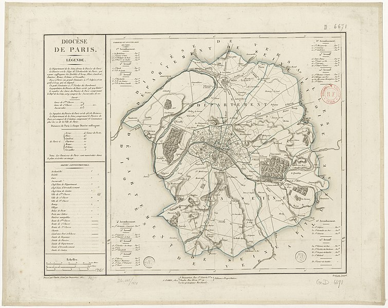 File:Diocèse de Paris - dressé par Charle ; gravé par Dumortier - btv1b8445581w.jpg