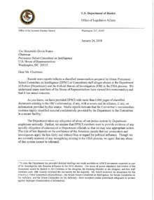 The US Justice Department warned that the public release of a classified memo alleging abuses in FBI surveillance tactics would be "extraordinarily reckless" Doj letter to nunes 180124.pdf