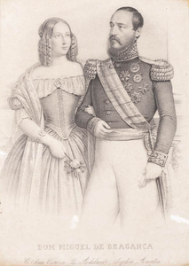 Michaël en zijn vrouw Adelheid (19e eeuw), gravure