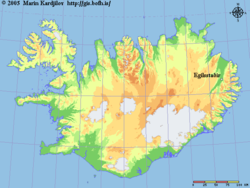 Egilsstaðirin sijainti Islannissa