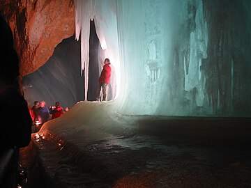 Grotte glacée d'Eisriesenwelt, Salzbourg, Autriche.