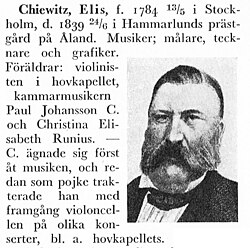 Elis Chiewitz: Biografi, Tryckta källor, Noter