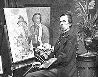 Ernst Gustav Doerell při práci v atelieru