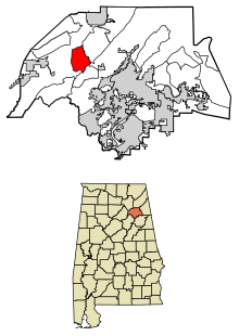 Etowah County Alabama Incorporated ve Unincorporated bölgeler Mısır Vurgulanan 0123224.svg