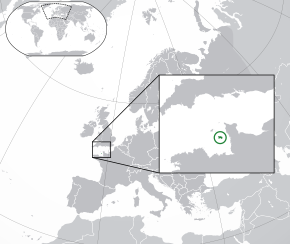 Location of  Jersey  (green) on the European continent  (dark grey)