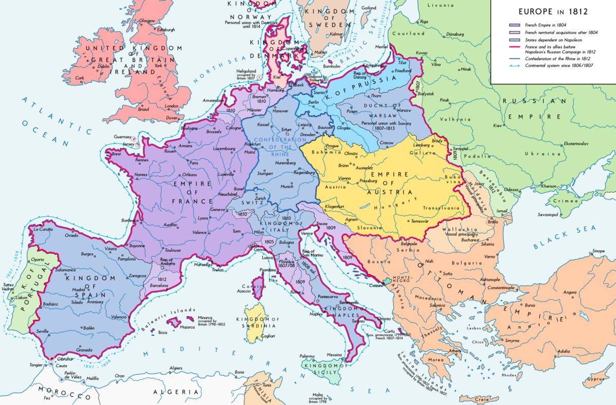 carte europe napoléon Premier Empire — Wikipédia