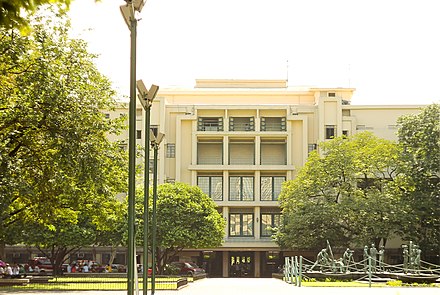 The FEU Administration Building viewed from the Nicanor Reyes Memorial Square