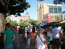 Northwest Arkansas residents and visitors at the Fayetteville Farmer's Market Fayetteville Farmer's Market.jpg