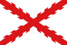 Bandiera carlista con la croce rossa di Borgogna in campo bianco