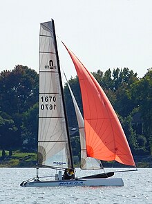 Formula 18 catamaran with gennaker Formula 18 Catamaran sailboat 5767.jpg