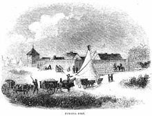 Fort Pembina and Red River ox carts, c. 1870