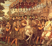 Feierlicher Einzug von Karl V. und Franz I. im Jahr 1540 in Paris (Quelle: Wikimedia)
