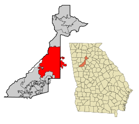 Fulton County Georgia Municipalities Map Atlanta Highlighted.svg