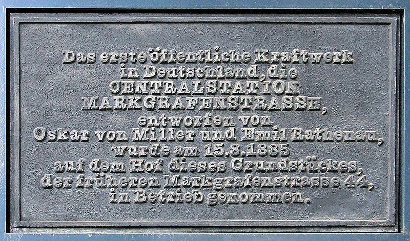 File:Gedenktafel Markgrafenstr 35 Erstes öffentliches Kraftwerk in Deutschland.JPG