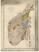 Геологічна карта Південної Норвегії, 1878 рік (норв.)