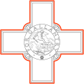 Detail of the George Cross on the Flag of Malta