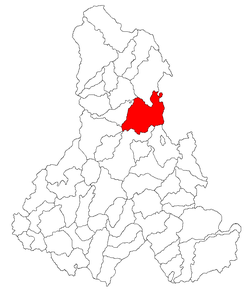 Kommunens beliggenhed i distriktet Harghita