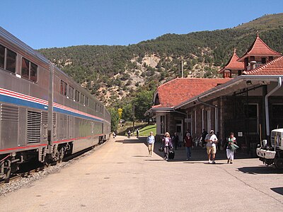 The Glenwood Springs train station run by Amtrak
