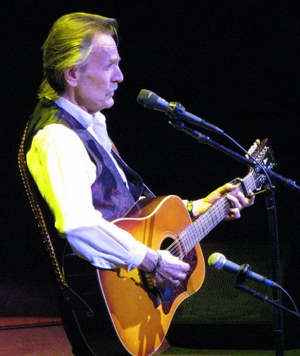 Performing in Toronto, 2008, playing his twelve-string guitar