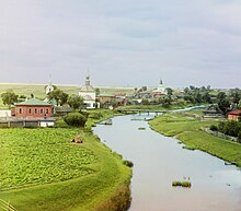 Вид на Суздаль с реки Каменки; фото Прокудина-Горского, начало XX века