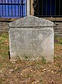 Headstone outside the 18th-century St Mary's Church in Rotherhithe.