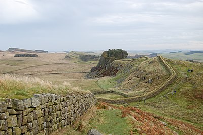 Hadrian's Wall just west of Housesteads Roman Fort.