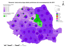 Ethnic map by county (2011 census) Harta etnica 2011 JUD.png