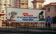 Propaganda sign in front of the United States Interests Section in Havana Havana11.JPG