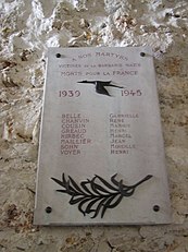Memorial plaque placed in 2007