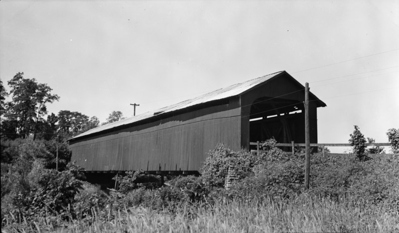 File:Historic American Buildings Survey, Eugene F. Schrand, Photographer June 16, 1937 VIEW FROM NORTHWEST. - Covered Bridge, Route 3, Clarksville, Clinton County, OH HABS OHIO,14-CLARK,1-1.tif