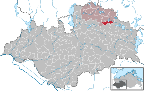 Poziția Hohen Pritz pe harta districtului Ludwigslust-Parchim