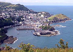 Ilfracombe vidět z Hillsborough, Devon