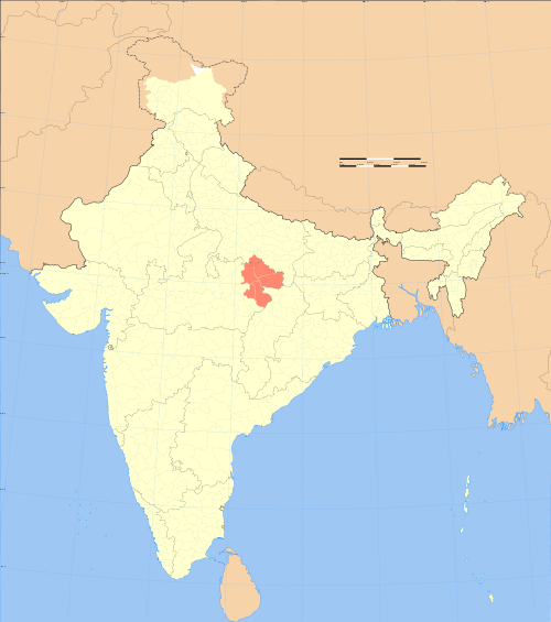 Location of Baghelkhand in India