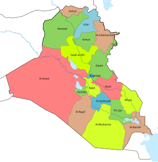 <span class="mw-page-title-main">Governorates of Iraq</span> First-level administrative divisions of Iraq