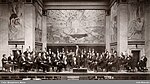 Issay Dobrowen och Filharmonisk Selskaps Orkester i Universitetets Aula omkring 1930