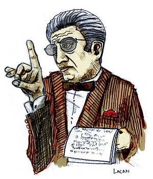 Drawing. Jacques Lacan, french psychoanalyst.