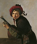 Nuori mies soittaa theorboa, 1642–1645? Musée Thyssen-Bornemisza, Madrid.