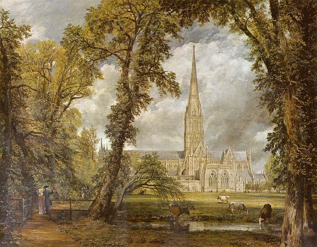 La catedral de Salisbury, vista desde el jardín del palacio arzobispal