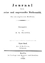 Vignette pour Journal für die reine und angewandte Mathematik