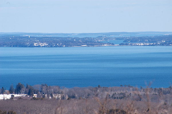 North Haven and the Fox Islands Thoroughfare viewed from Rockland