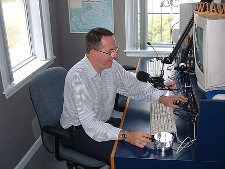 One of the many guest operators at W1AW's Studio One. (2004)