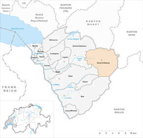 Poziția localității Ormont-Dessus