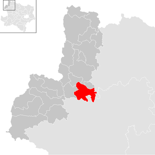 Lage der Gemeinde Kirchberg am Walde im Bezirk Gmünd (anklickbare Karte)