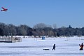 Winter playing on the ice.