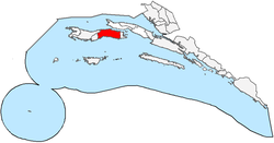 Korčulan sijainti Dubrovnik-Neretvan piirikunnassa.