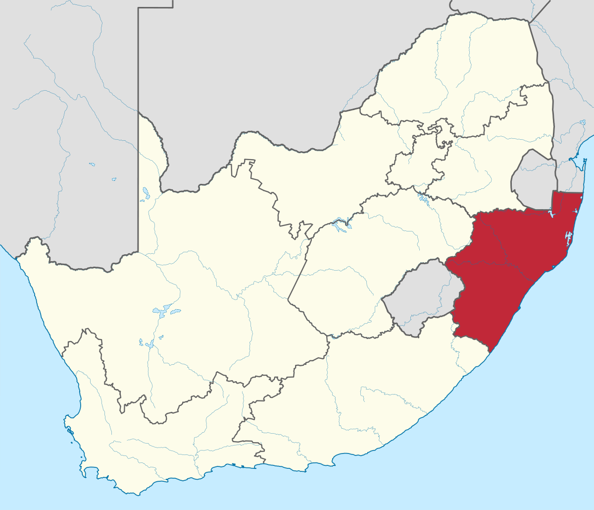 Kzn South Africa Map KwaZulu Natal   Wikipedia