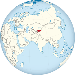 Дэлхийн тал бөмбөрцөгт Киргизийг улаанаар