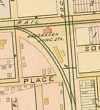 1891 map of the arrangement of Woodhaven Junction. LIRR 1891 Woodhaven Junction station.jpg