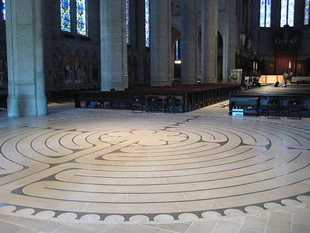 Labyrinth on floor of Grace Cathedral, San Francisco.